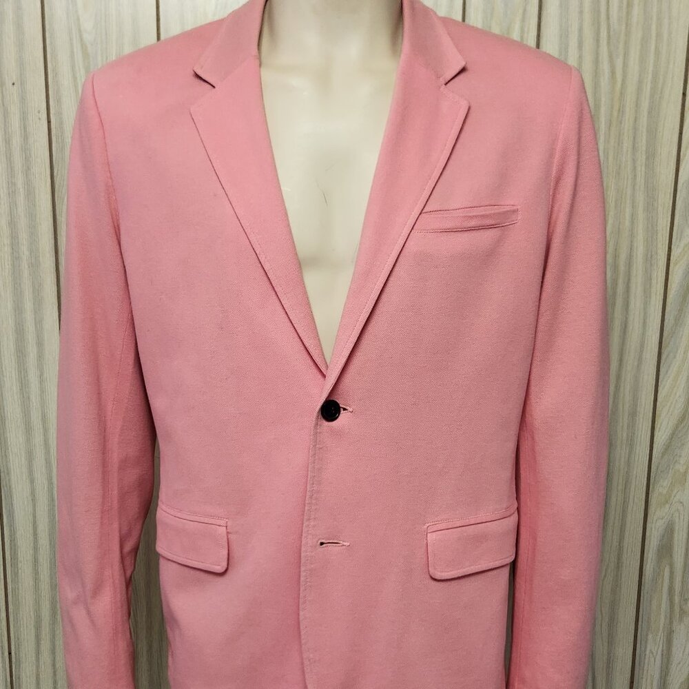 Guess pink cotton blazer L men's two button jacket
